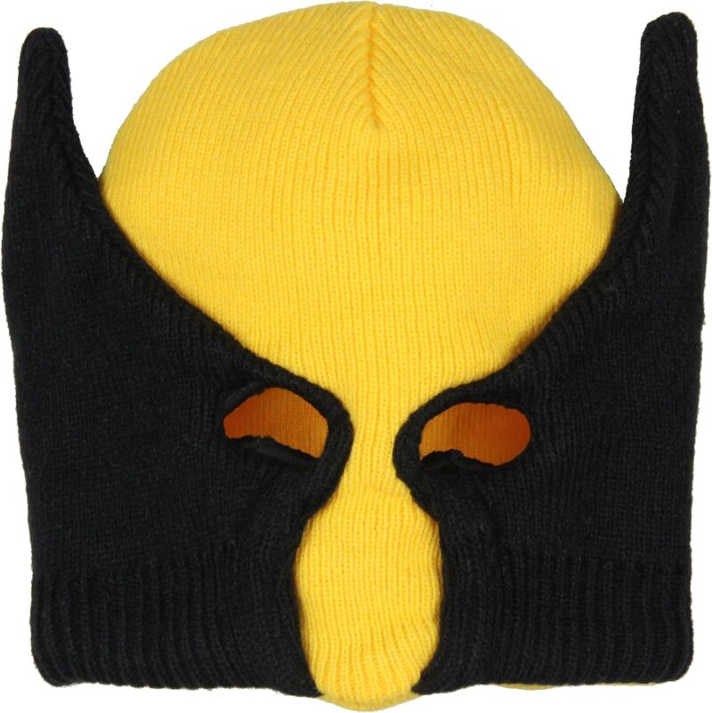 Marvel Wolverine Beanie X-Men Costume Character Mask Cuff Knit Beanie Hat Multicolored - Image 2