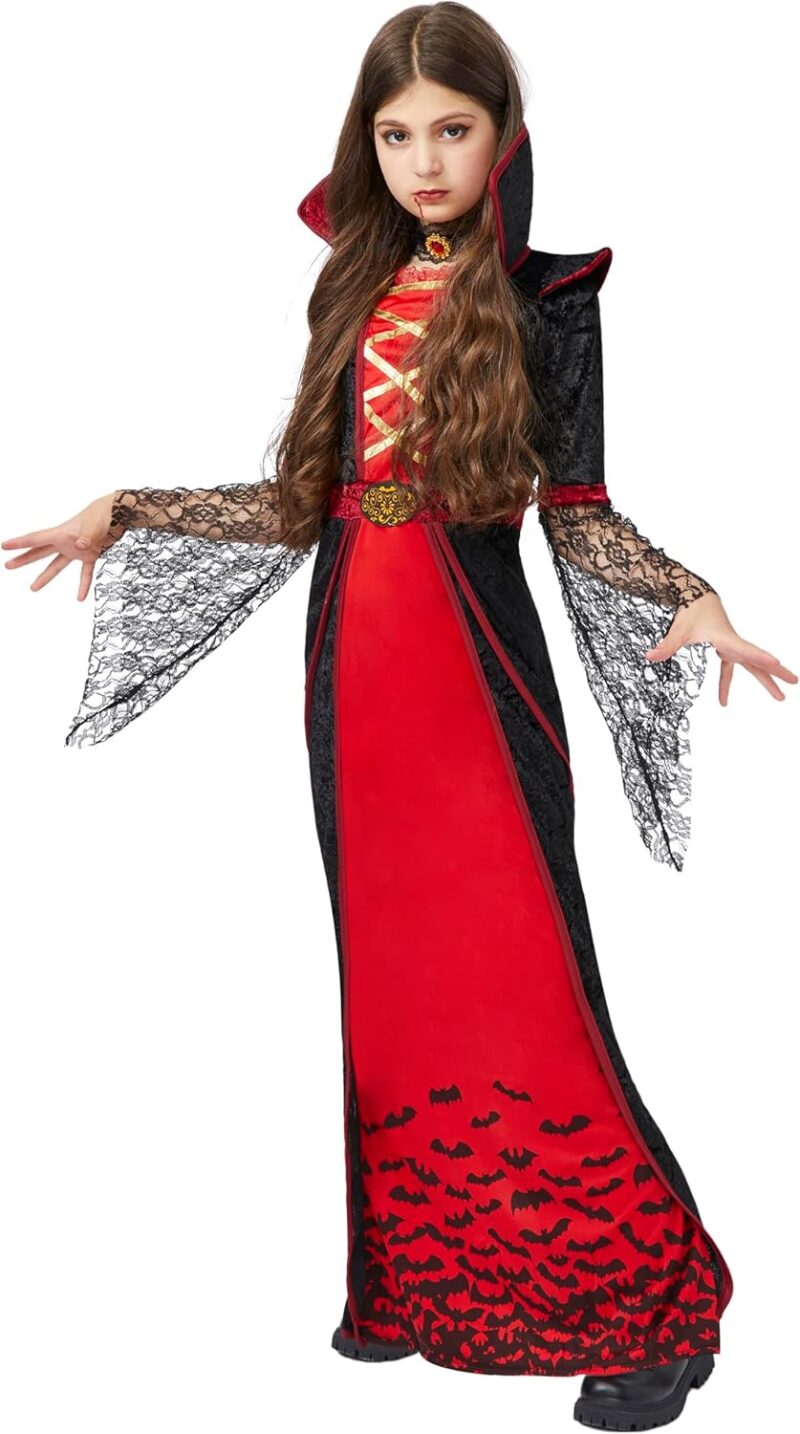 Spooktacular Creations Royal Vampire Costume for Girls Deluxe Set Halloween Gothic Victorian Vampiress Queen Dress Up Party - Image 4