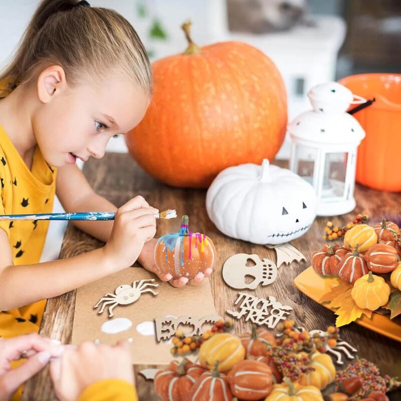 22 PCS Kit Artificial Pumpkins Decorations, Plastic Pumpkins for Autumn Decorating Kit Halloween Thanksgiving Party Supplies - Image 4