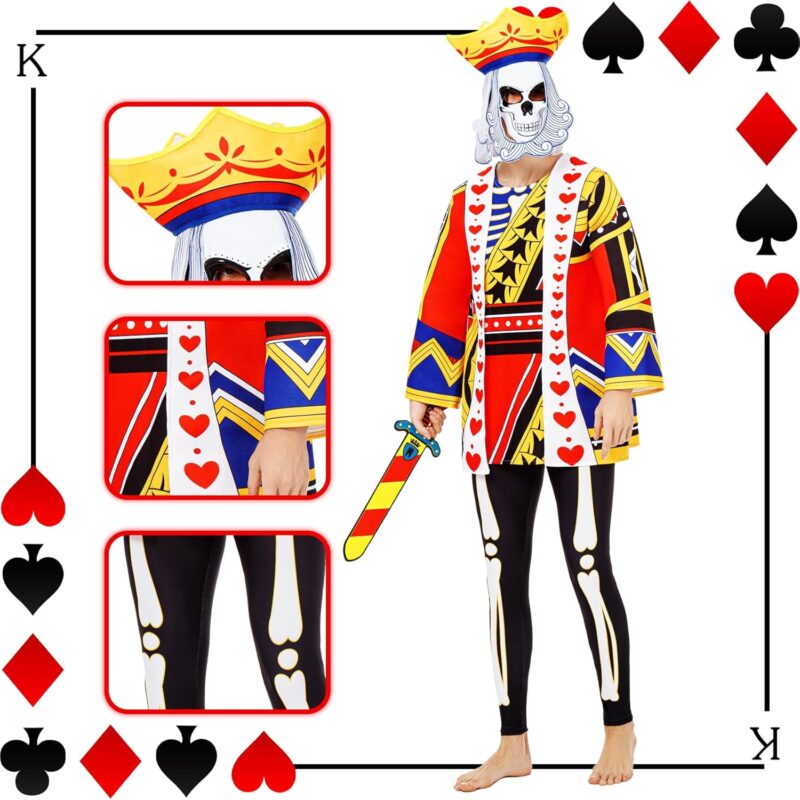 BAYLAY Couple Halloween Costumes for Adults Funny - King and Queen Adults Couple Halloween Costumes with Skull Mask - Image 2