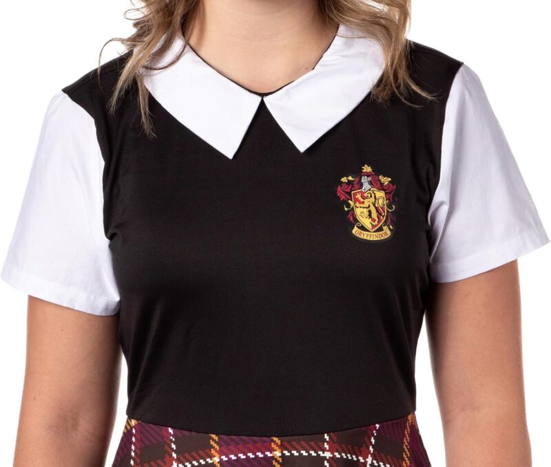 Harry Potter Gryffindor Costume Dress Cosplay Plaid Skirt Dresses for Women Juniors (Medium) - Image 2