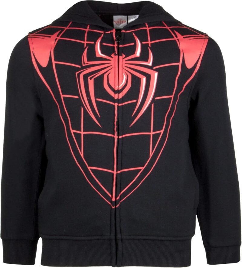 Marvel Superheroes Boys Zip-Up Fashion Hoodie for Kids, Boys Spider-Man & Avengers Cosplay Hooded Sweatshirt for Kids - Image 3