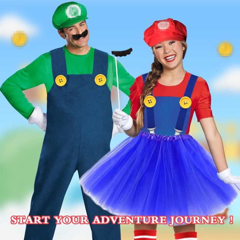 Super Brother M & L Costume Accessories Set, Video Game Role Cosplay Outfits Mari Dress Up Set for Party Supplies Cosplay - Image 7