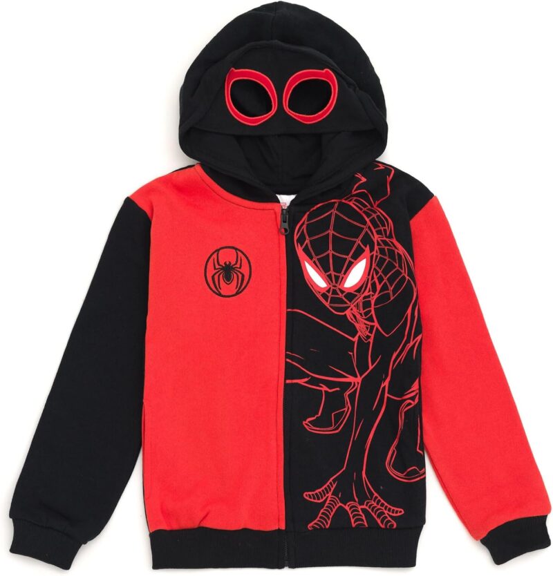 Marvel Spider-Man Avengers Fleece Zip Up Cosplay Hoodie Toddler to Big Kid Sizes (2T - 18-20)