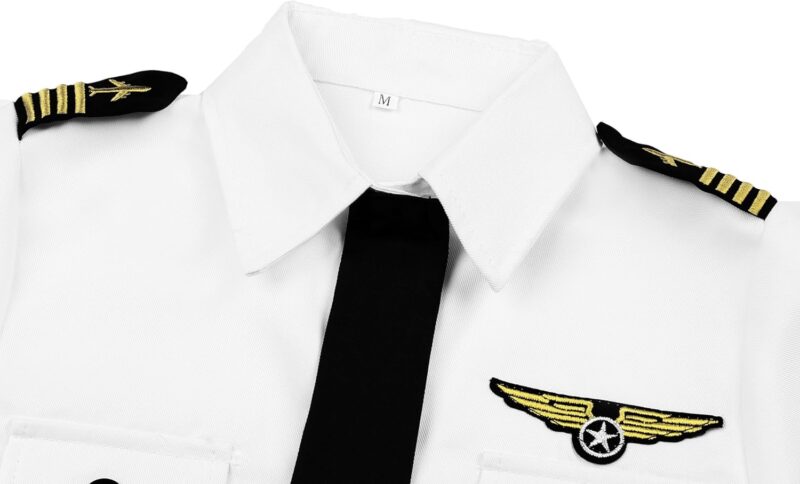 Airline Pilot Costume for Kids Airline Captain Uniform for Halloween Career Day Dress Up Birthday Gifts - Image 5