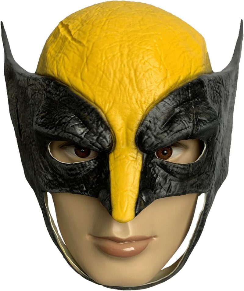 Wolverine Helmet for Kids Latex Mask Cosplay Masquerade Party Halloween Costume Props Yellow