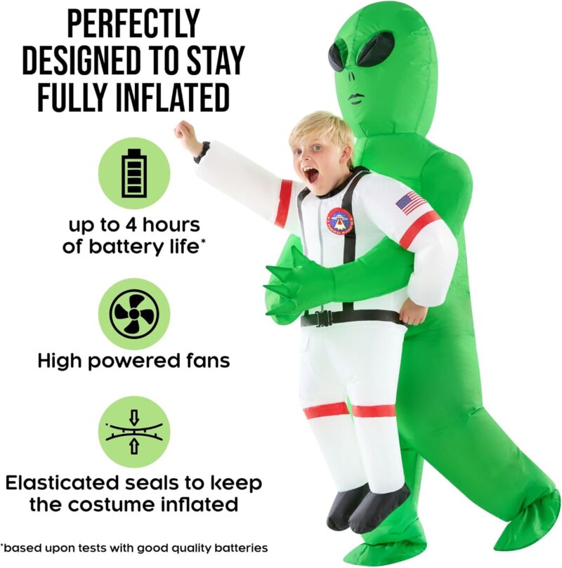 Morph Alien Astronaut Costume for Kids, Inflated Alien Costume, Kids Inflatable Costume Alien, Child Inflatable Alien Costume, Alien Inflatable Costume Kids, Abducted by Aliens Costume - Image 2