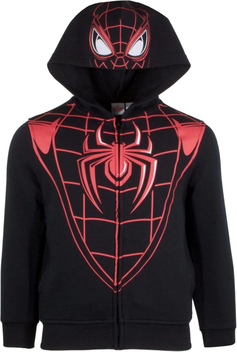 Marvel Superheroes Boys Zip-Up Fashion Hoodie for Kids, Boys Spider-Man & Avengers Cosplay Hooded Sweatshirt for Kids