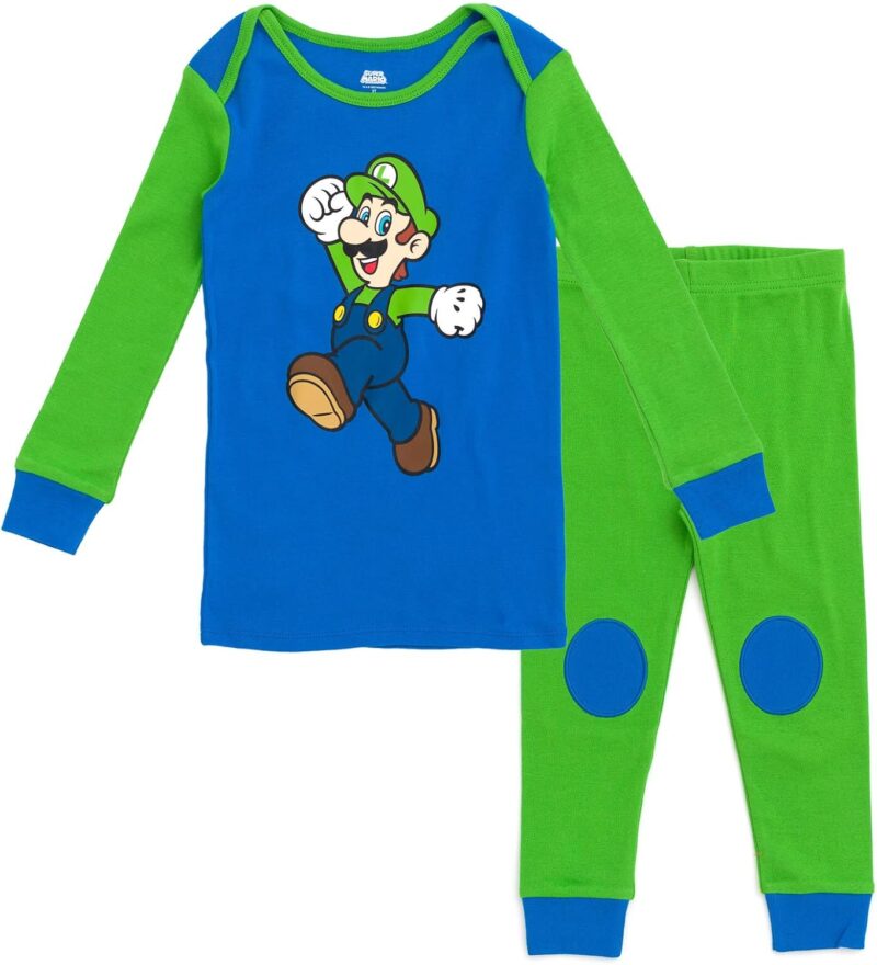 Super Mario Nintendo Pajama Shirt and Pants Sleep Set Newborn to Toddler Sizes (6-9 Months - 5T)