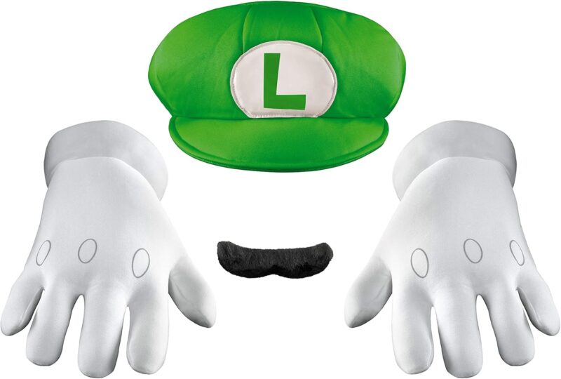 Disguise Men's Nintendo Super Mario Bros.Luigi Adult Costume Accessory Kit