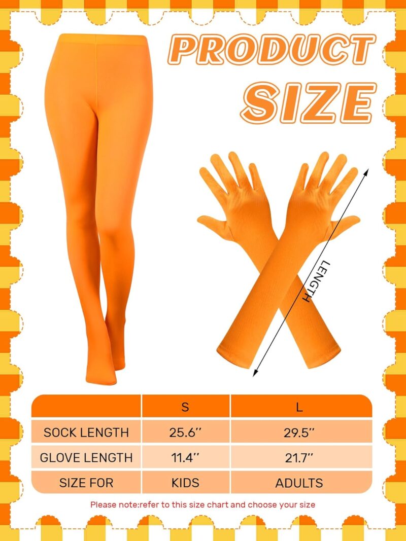 5 Pcs Orange Costume Accessories Yellow Eyebrows Glasses Fake Mustache Tulle Tutu Skirt Gloves Pantyhose Cosplay - Image 2