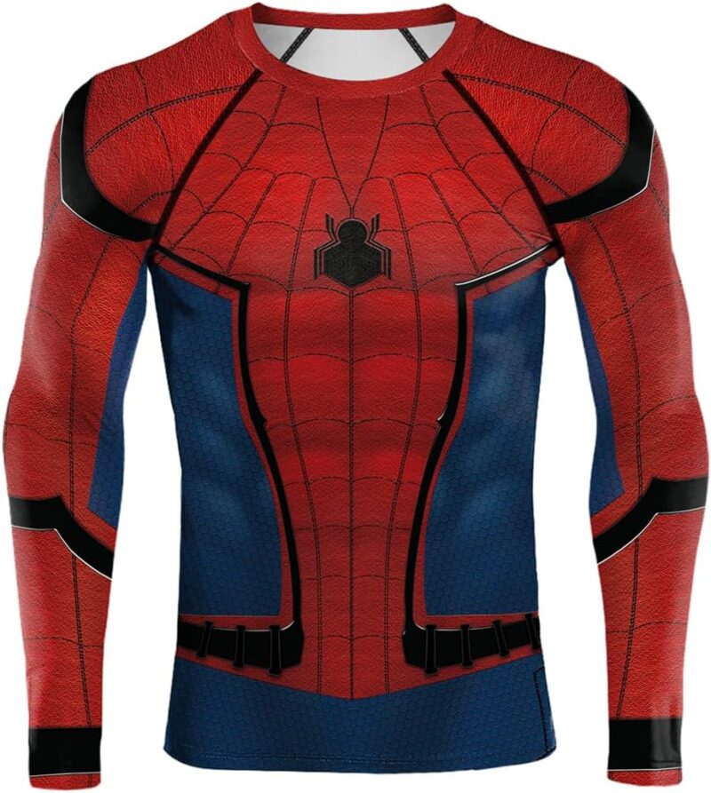 3D Super Hero Close-Fitting Quick-Drying Elastic Sport Cosplay T-Shirt Long Sleeve