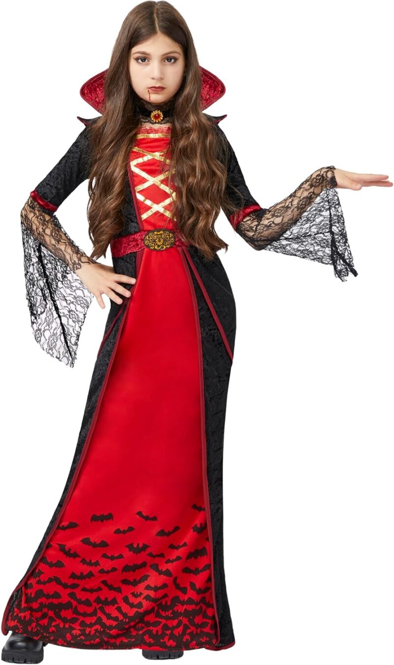 Spooktacular Creations Royal Vampire Costume for Girls Deluxe Set Halloween Gothic Victorian Vampiress Queen Dress Up Party - Image 3