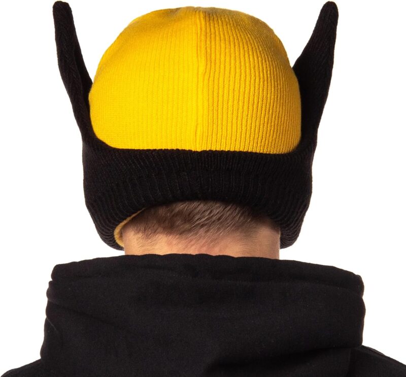 Marvel Wolverine Beanie X-Men Costume Character Mask Cuff Knit Beanie Hat Multicolored - Image 4