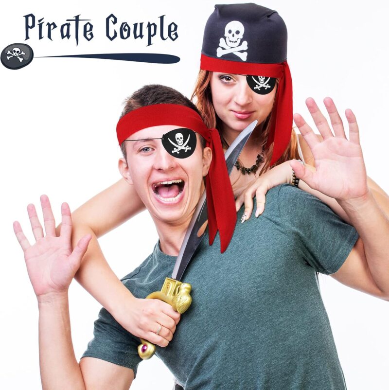 Zhanmai Pirate Party Supplies - Head Bandanas, Eye Patches, and Accessories - Image 2