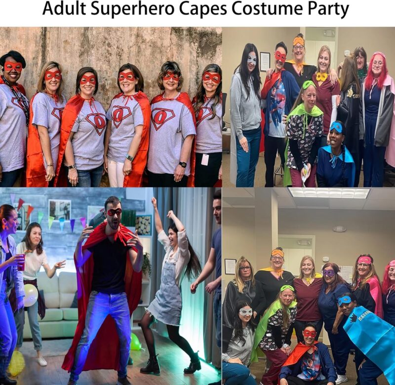 Adult Superhero Capes and Masks - Halloween Capes Party Dress Up Superhero Costume Superhero Party Capes - Image 6