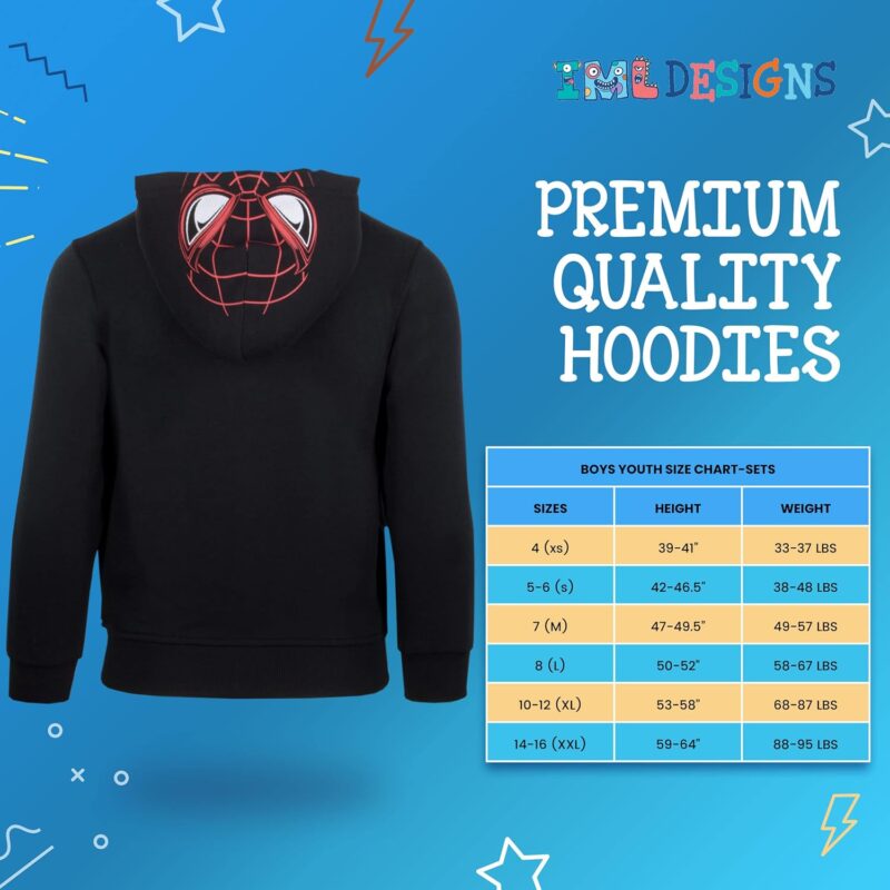 Marvel Superheroes Boys Zip-Up Fashion Hoodie for Kids, Boys Spider-Man & Avengers Cosplay Hooded Sweatshirt for Kids - Image 6