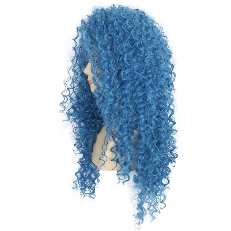 VGbeaty Adult Long Blue Curly Wig Disney Descendants Chloe Cospaly Wig Halloween Costume Wig - Image 5