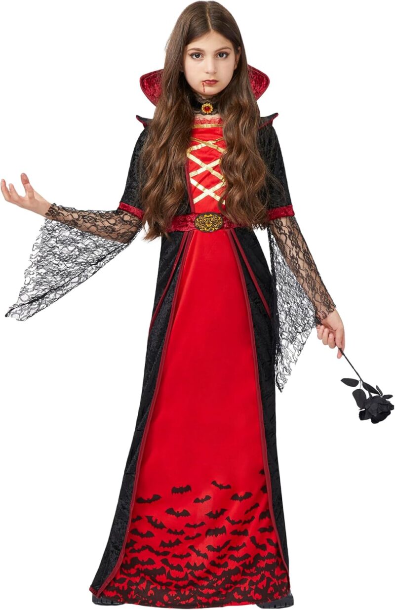 Spooktacular Creations Royal Vampire Costume for Girls Deluxe Set Halloween Gothic Victorian Vampiress Queen Dress Up Party - Image 9