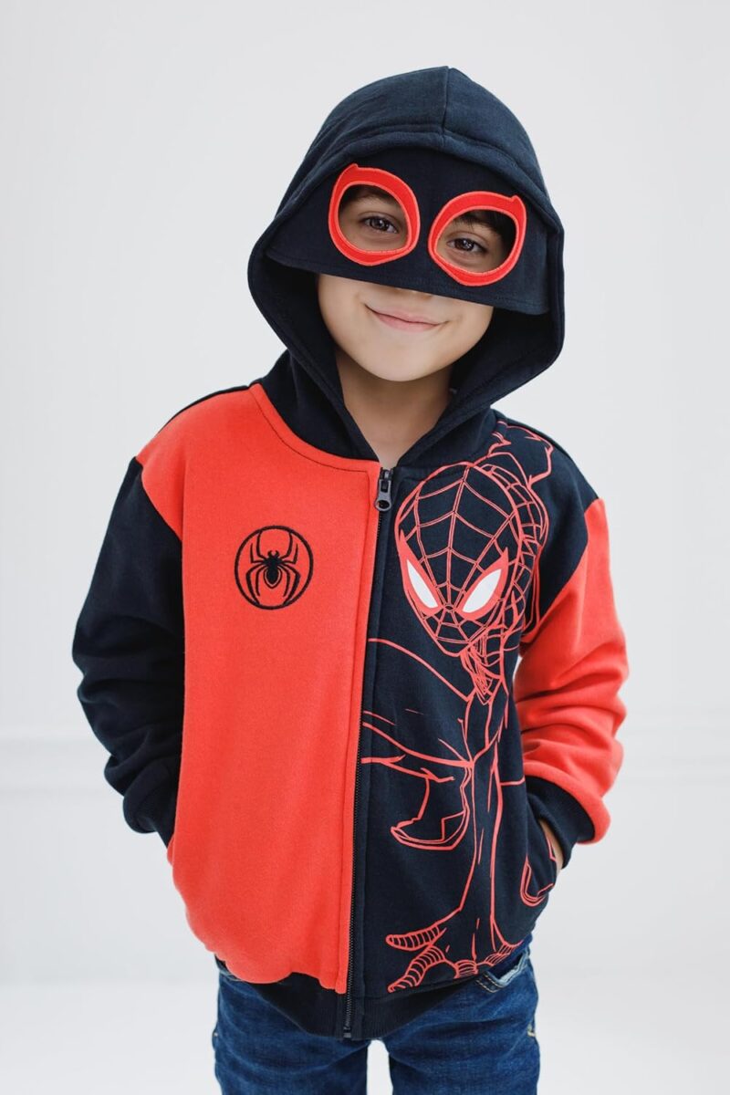 Marvel Spider-Man Avengers Fleece Zip Up Cosplay Hoodie Toddler to Big Kid Sizes (2T - 18-20) - Image 5