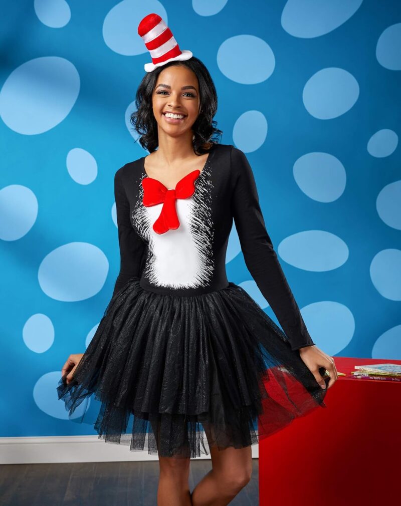 Spirit Halloween Adult Cat in the Hat Dr. Seuss Tutu Dress | OFFICIALLY LICENSED - Image 3