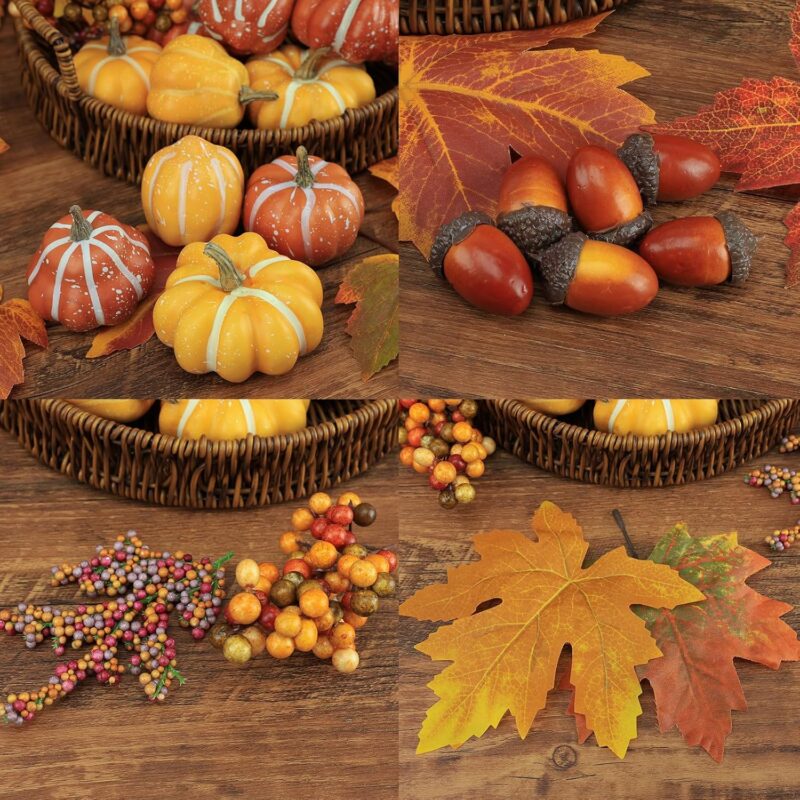 22 PCS Kit Artificial Pumpkins Decorations, Plastic Pumpkins for Autumn Decorating Kit Halloween Thanksgiving Party Supplies - Image 5