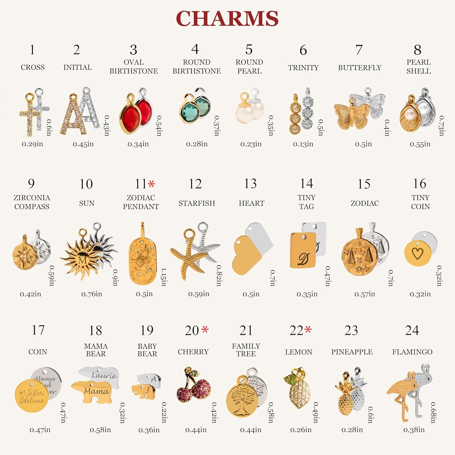 Gold Charm Bracelet for Women, Valentines Gifts for Mom with Personalized Engraved Charms Personalized Gift for Grandma, Unique Birthdays Teen Girls - P-CHARM-MIX-BR - Image 6