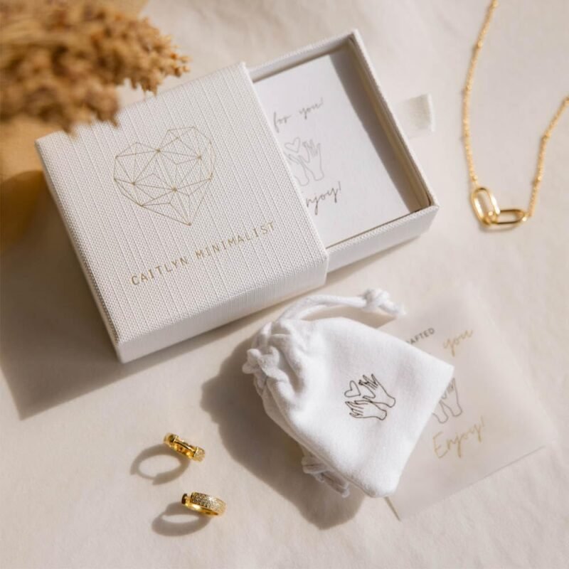 CAITLYNMINIMALIST 18K Gold Plated Sterling Silver Dainty Opal Pearl CZ Diamond Dangle Drop Mini Hoop Huggie Earrings - Image 6