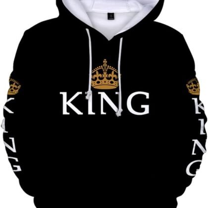 King Queen Hoodies Matching Couples Sweatshirts His & Her Pullover Sweaters
