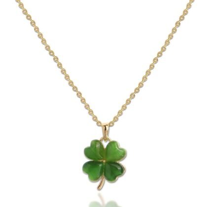 Sonateomber Lucky 4 Leaf Clover St.Patrick's Necklaces for Women, Cute CZ Clover Pendant Necklace Rhinestone Choker Day Prom Accessories Jewelry Gift