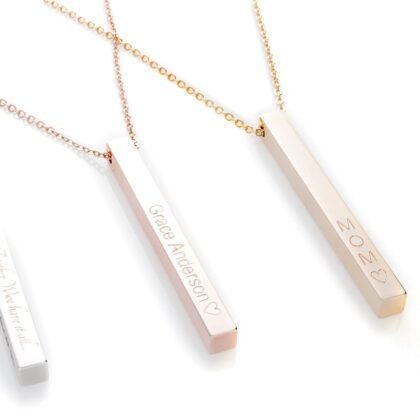 Custom Vertical Necklace for Women - Personalized Necklace gift with Name - Gold Bar Necklace - Elegant Personalized Jewelry - Custom Name Necklace - Perfect Unique Gifts