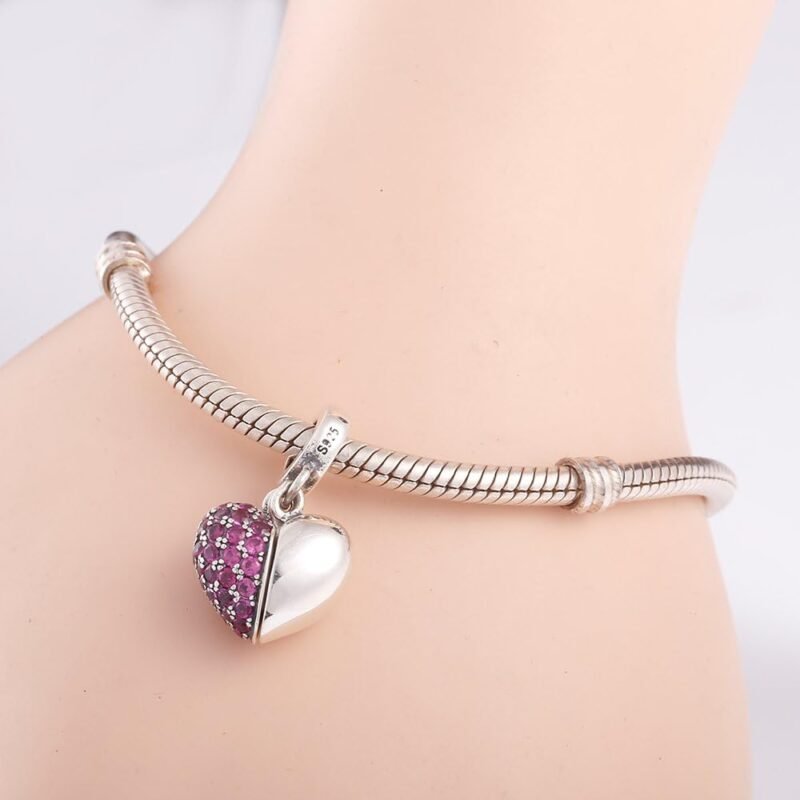 SOUKISS I Love You Charm 925 Sterling Silver Love Heart Dangle Bead Charms for Pandora Charms Bracelet Necklace - Image 4