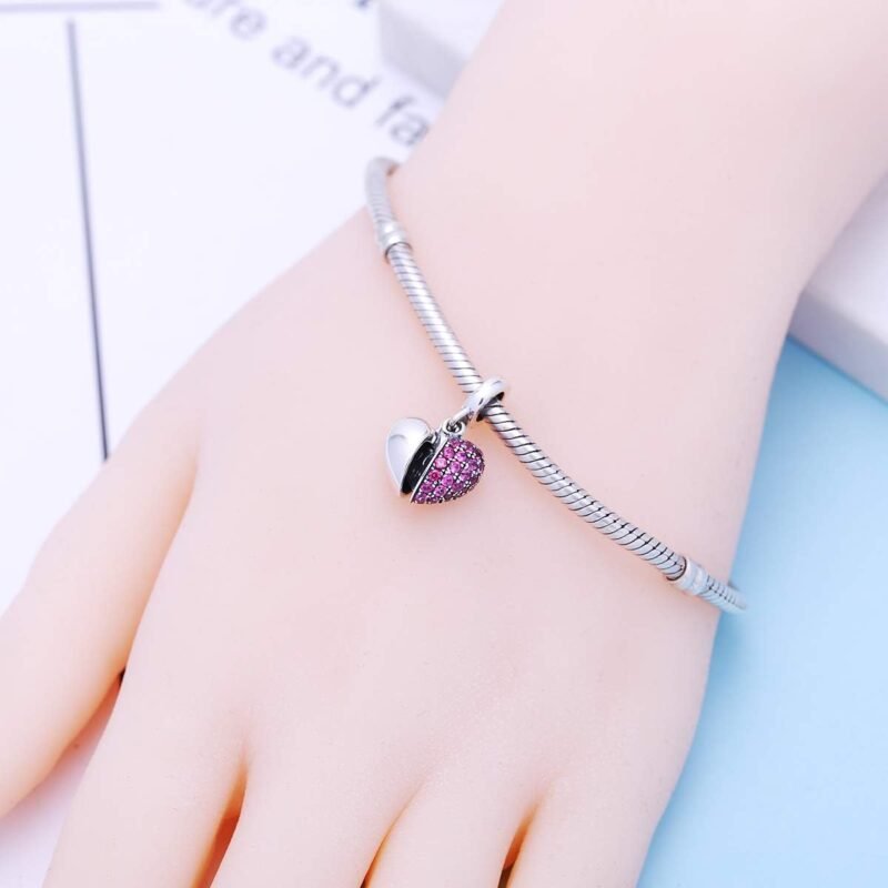 SOUKISS I Love You Charm 925 Sterling Silver Love Heart Dangle Bead Charms for Pandora Charms Bracelet Necklace - Image 5