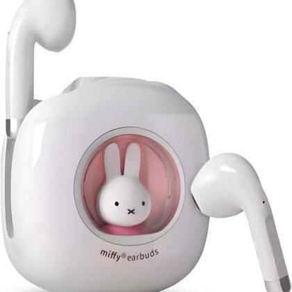 MIPOW x Miffy 2025 New TD17 Bluetooth Wireless Earbuds, Cute Wired Ear Buds Headphones, IPX5 Waterproof (Pink)