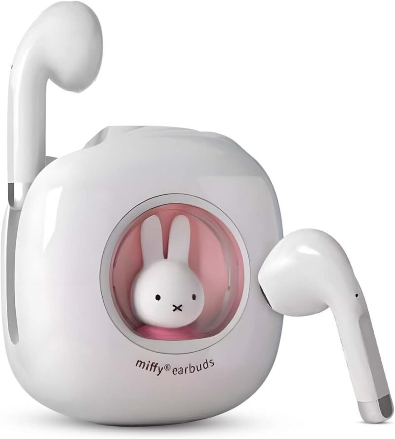 MIPOW x Miffy 2025 New TD17 Bluetooth Wireless Earbuds, Cute Wired Ear Buds Headphones, IPX5 Waterproof (Pink)