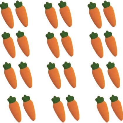 Decopac Dec-Ons Decorations Edible Molded Sugar Cupcake Cake Topper Carrots, 24 Count