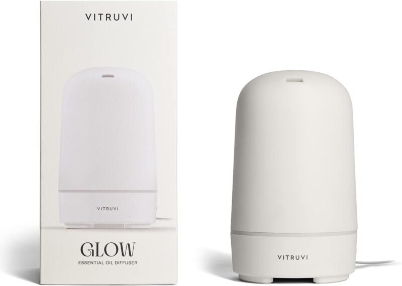Vitruvi Glow Diffuser, Ultrasonic Essential Oil Diffuser | Oil Diffuser Essential Oils, Aromatherapy Diffuser | Diffusers for Home, Kids Room Diffuser, Room Decor (100 ml) White - Image 8