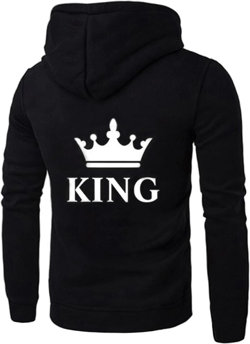 King Queen Hoodies His and Her Sweatshirts Couple Matching Outfits Sweaters - Image 2
