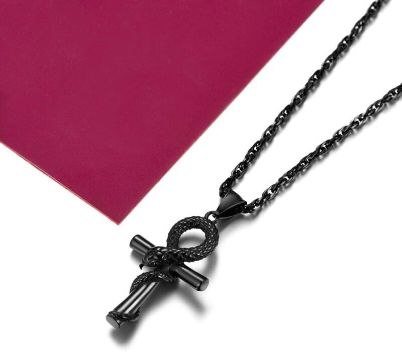 FaithHeart Eye of Horus Necklace Ankh Cross Necklaces, Stainless Steel Ancient Egyptian Coptic Jewelry for Men Women, Wedjat Eye Pendants Customize Available - Image 8