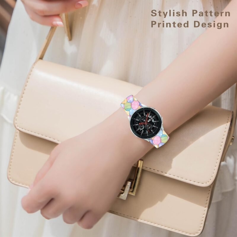 20mm Silicone Band Compatible with Samsung Galaxy Watch 6/6 Classic / 5/5 Pro / 4/4 Classic / 3 / Active 2 1, Sizes 40mm 41mm 42mm 44mm 45mm 46mm, Replacement Strap for Women Men - Image 5