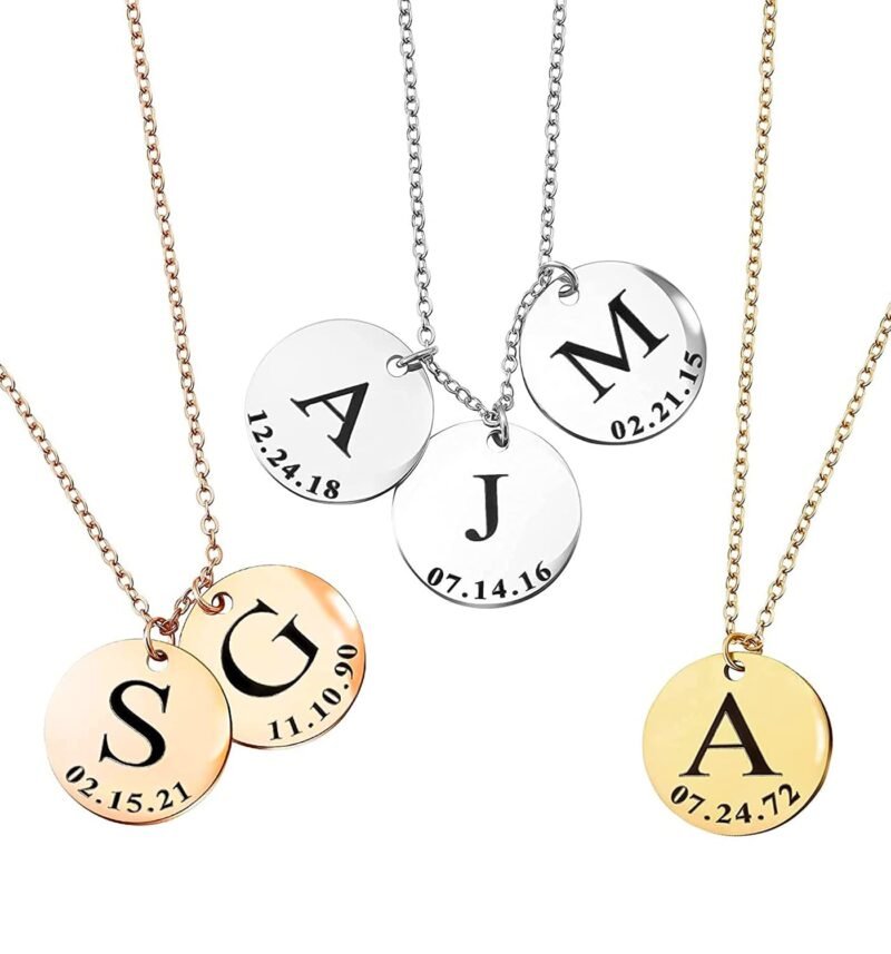 Personalized Initial Necklace for Women Valentines Gifts for Mom, Custom Kids Name Jewelry, Unique Gifts for Teen Girls, Birthdays, and Holidays -LCN-ID