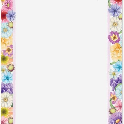 Current Spring Floral Letter Paper - Spring Stationery Papers With Decorative Spring Flowers Border, Printable Holiday, Wedding & Bridal Shower, & Invitation Sheets, Set of 25, 8 1/2" x 11"
