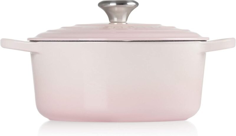 Le Creuset Signature Cast Iron Round Casserole, 4.5 Qt- Shell Pink - Image 2