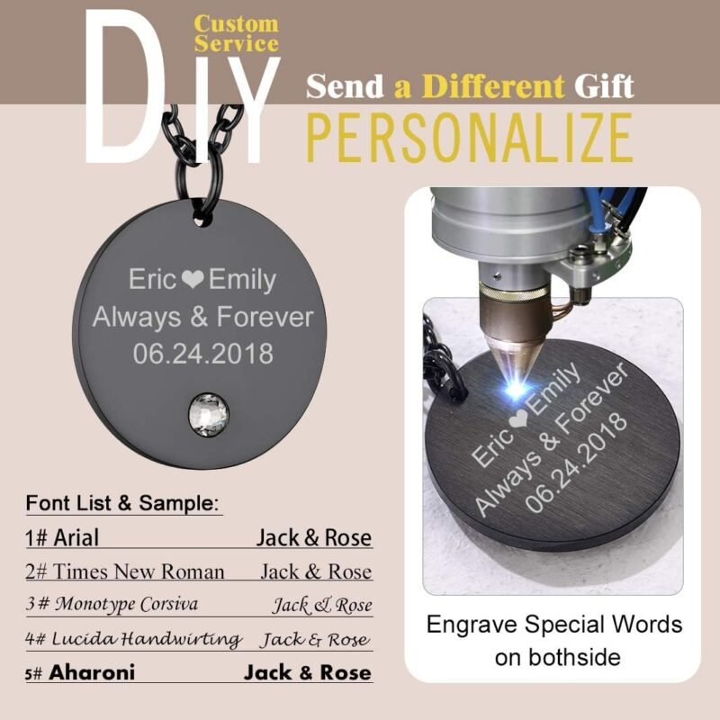 GOLDCHIC JEWELRY Personalized Birthstone Name Necklaces for Men Women, Engraved Family Names Necklace with Birthstone Vertical Bar Necklace, Pendant for Husband/Father/Grandma/Wife Birthday Gifts - Image 3
