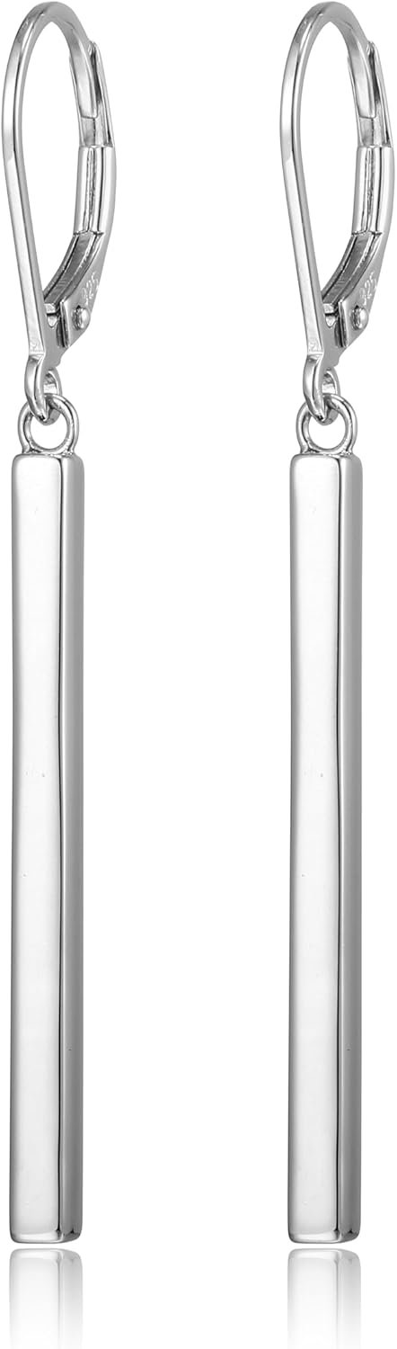 Amazon Essentials 18K Yellow Gold or 14K Rose Gold Over Sterling Silver Bar Drop Earrings (previously Amazon Collection)