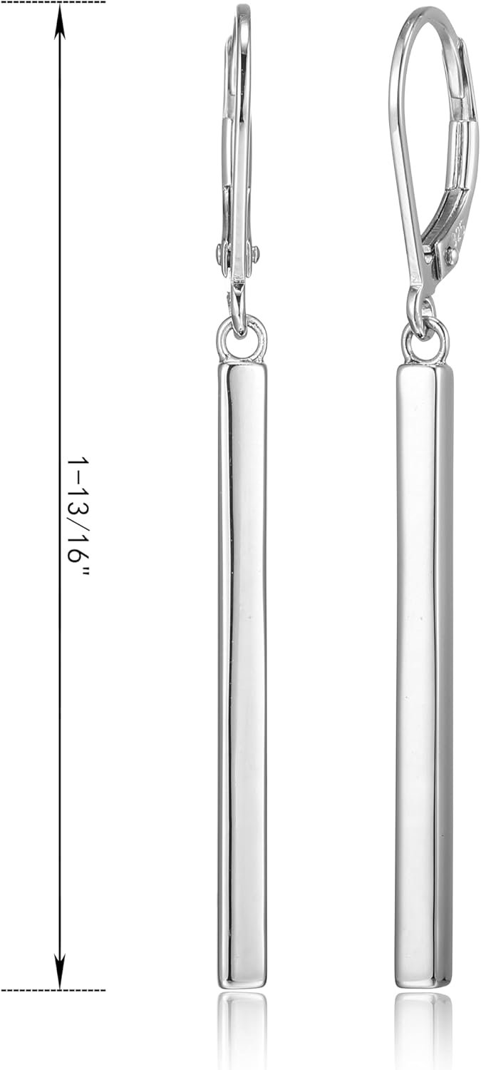 Amazon Essentials 18K Yellow Gold or 14K Rose Gold Over Sterling Silver Bar Drop Earrings (previously Amazon Collection) - Image 4