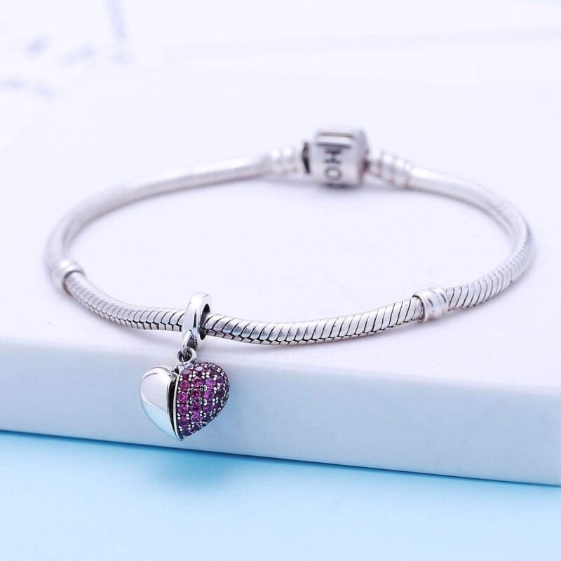 SOUKISS I Love You Charm 925 Sterling Silver Love Heart Dangle Bead Charms for Pandora Charms Bracelet Necklace - Image 2