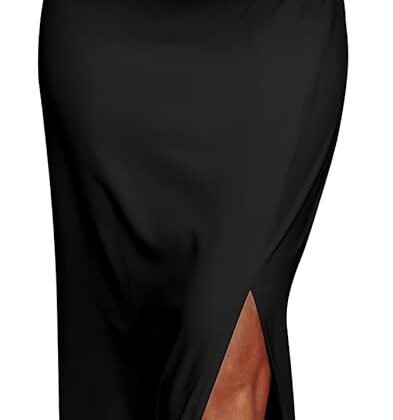 PRETTYGARDEN Women's Summer One Shoulder Long Formal Dresses Sleeveless Ruched Bodycon Wedding Guest Slit Maxi Dress