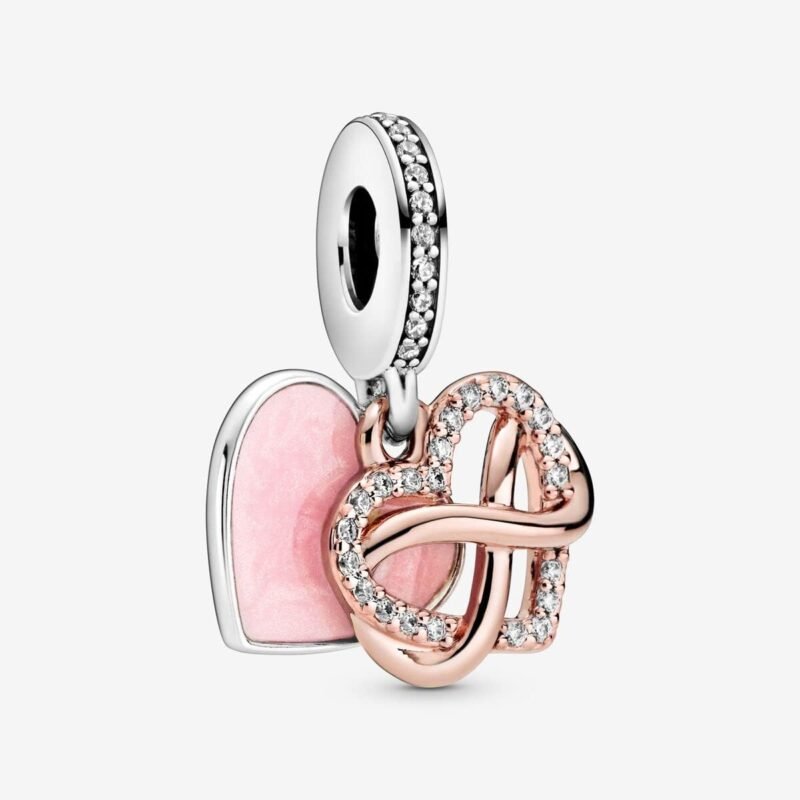 PANDORA Sparkling Infinity Heart Dangle Charm - Compatible Moments - Gift for Her Made Rose, Sterling Silver, Cubic Zirconia & Enamel - With Gift Box - Image 4