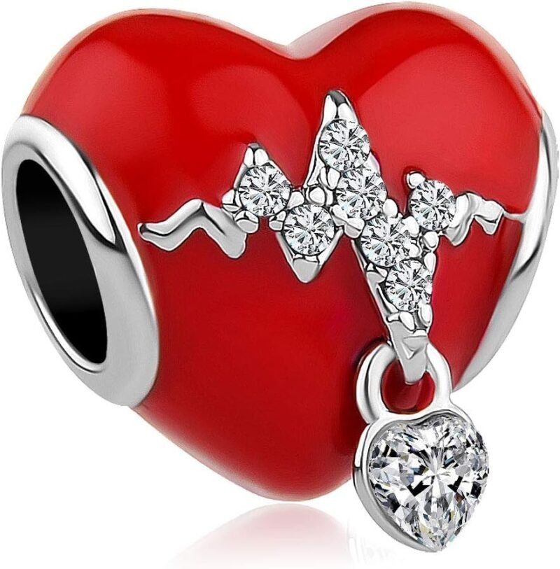 Hear Heartbeat Electrocardiogram Charm ECG Beads For Bracelets